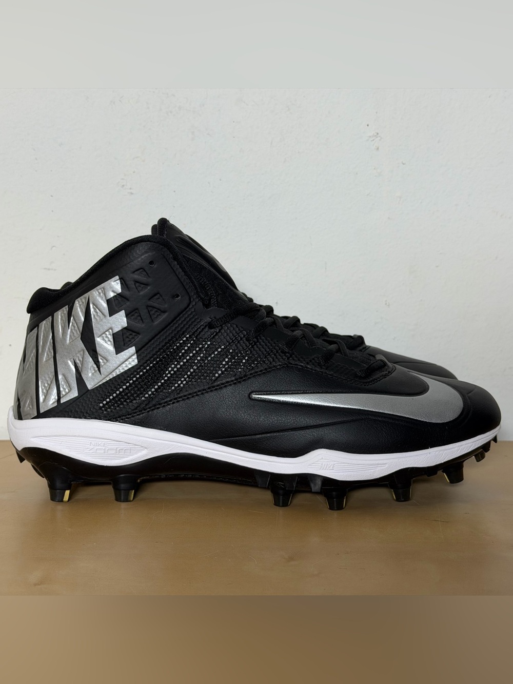 Nike Zoom Code Elite 3/4 TD Black Metallic Silver Football Cleats Men’s Size 13